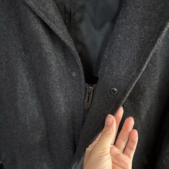 Men's Black wool Coat T Tech by TUMI winter weatherproof coat layered - Picture 9 of 14